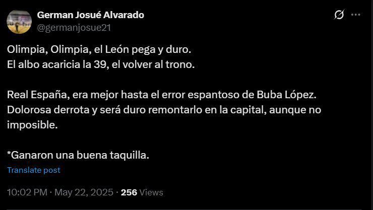 El León acaricia la 39: la prensa señala al culpable de la derrota de Real España y elogian a Olimpia tras la remontada