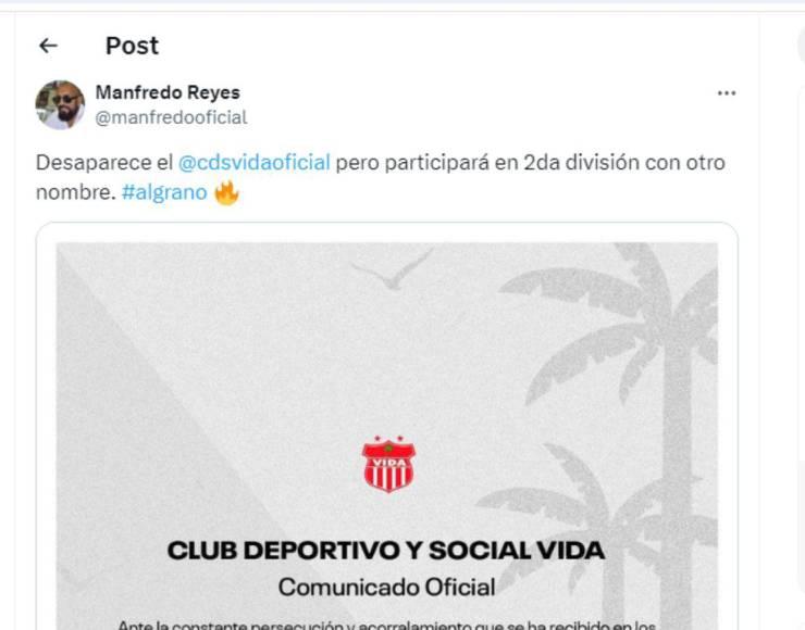 Conmoción por desaparición del CDS Vida: la prensa deportiva de Honduras señala al culpable y lo que pasará