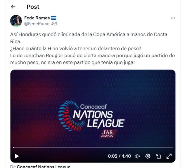 La reacción de Costly, el gran señalado de la prensa de Honduras y directivo atiza contra Rougier