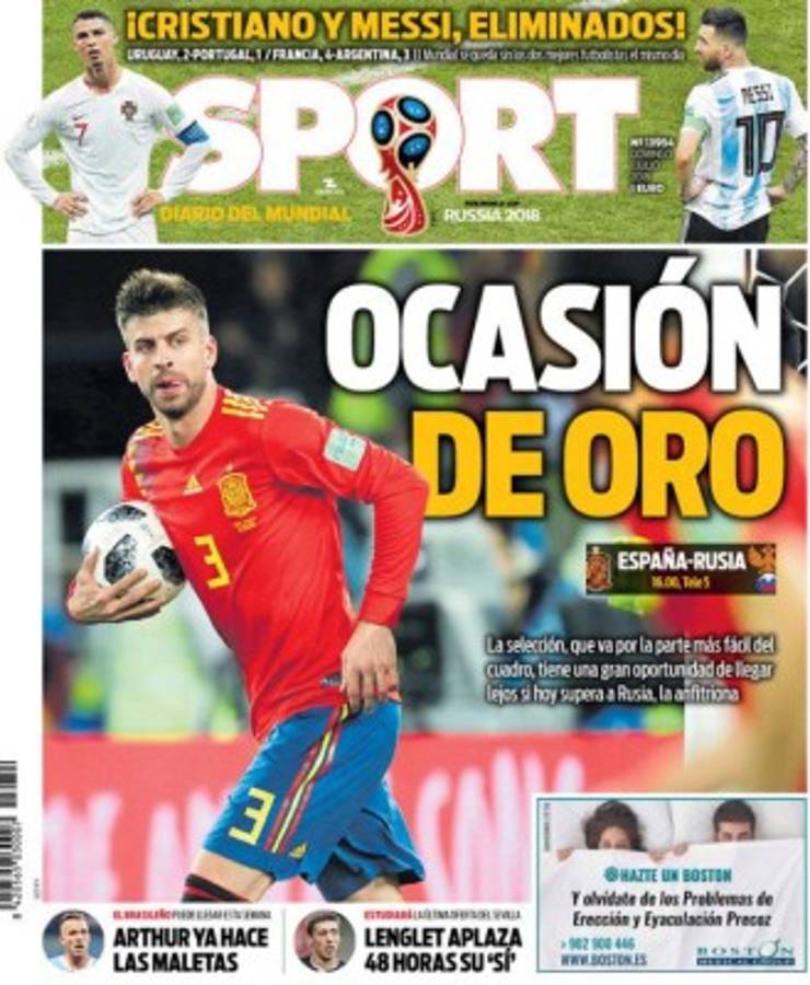 Las portadas de los diarios del mundo tras la eliminación de Messi y Cristiano de Rusia