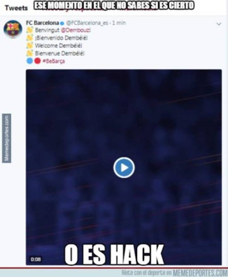 Destrozan a Dembélé con divertidos memes por su fichaje con el Barcelona