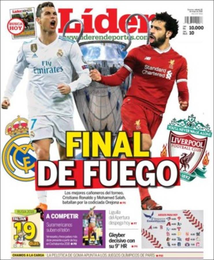 ¡Espectaculares! Las portadas de la final de Champions League entre Real Madrid y Liverpool