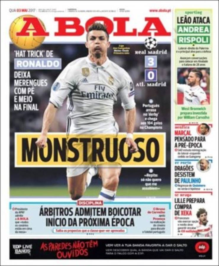 Las portadas de los diarios deportivos del mundo se rinden a los pies Cristiano Ronaldo