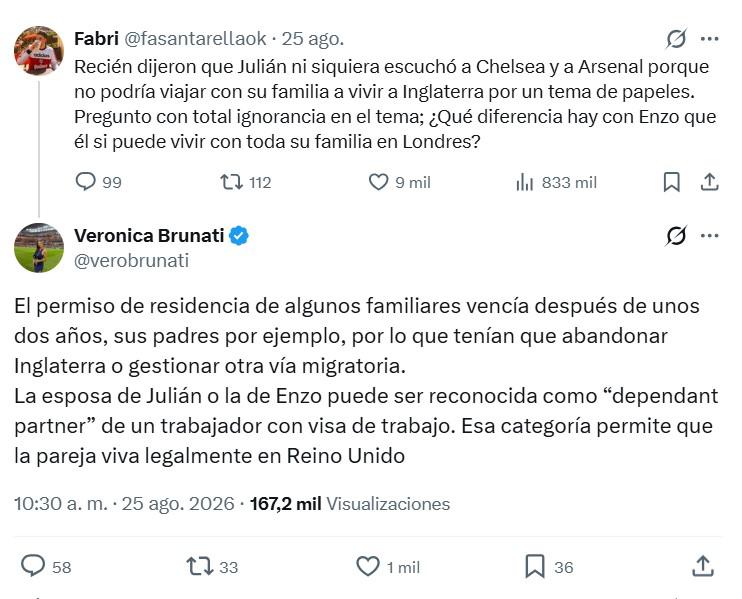El motivo extradeportivo por el que Julián no vuelve a la Premier: Solo su esposa...
