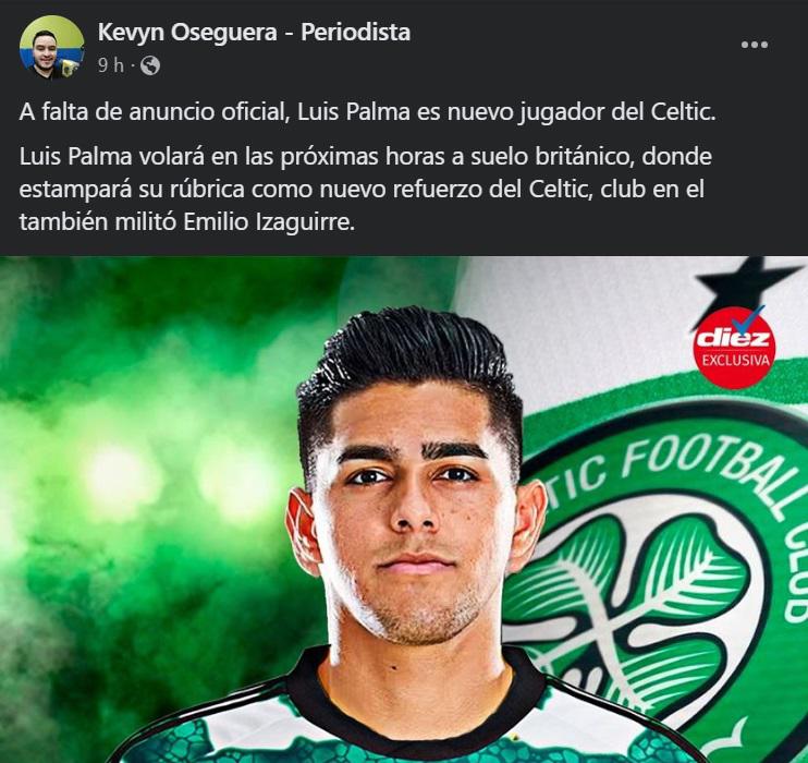 “Luis Palma entre los más caros”, “Jugará Champions League”: La reacción de la prensa al fichaje del hondureño con el Celtic de Escocia