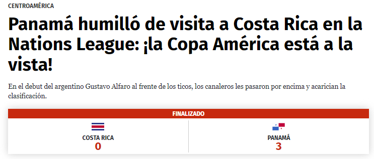 “Costa Rica tiene papá y se llama Panamá”: lo que dice la prensa tras el baile que le dieron a los ticos en la Nations League