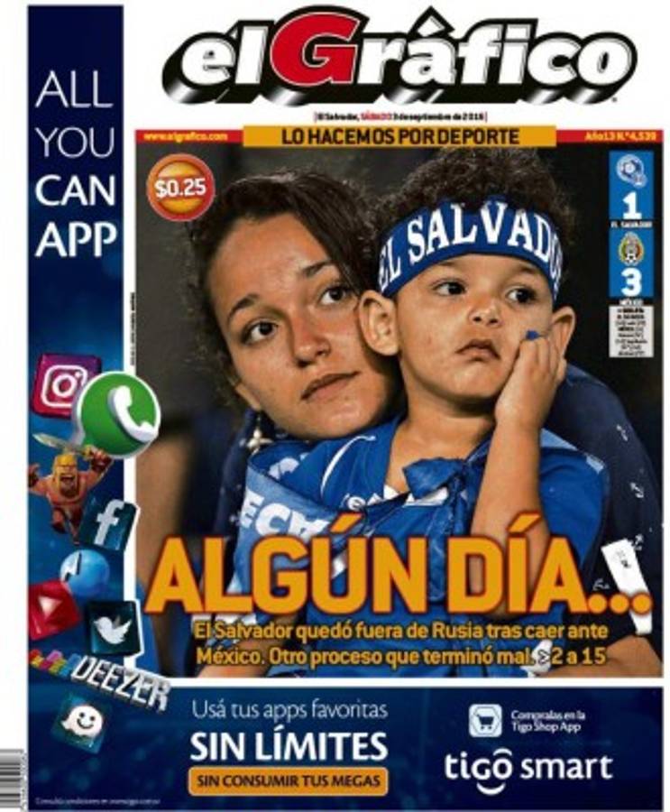 Portadas: Tristeza y dramatismo en El Salvador; en México, poca euforia