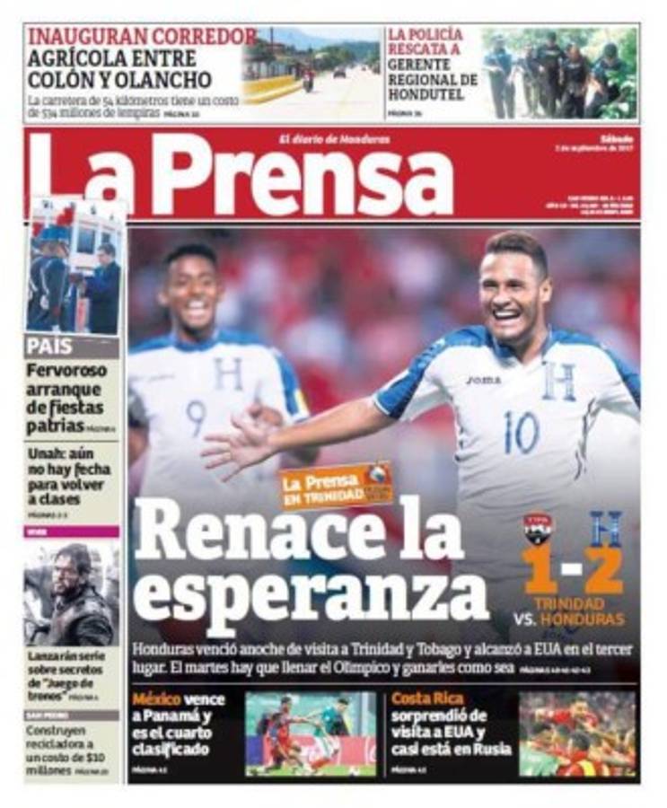 PORTADAS: Llanto en Panamá, júbilo en México, Costa Rica y Honduras