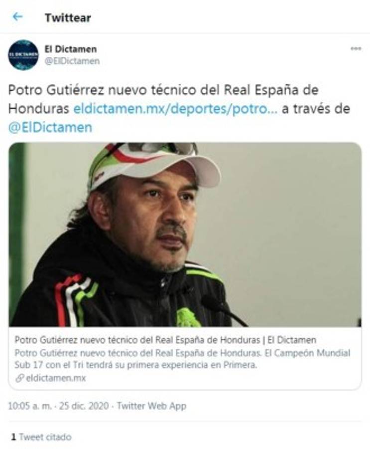 En México dicen que el 'Potro' Gutiérrez viene a dirigir a un lugar 'exótico” con Real España