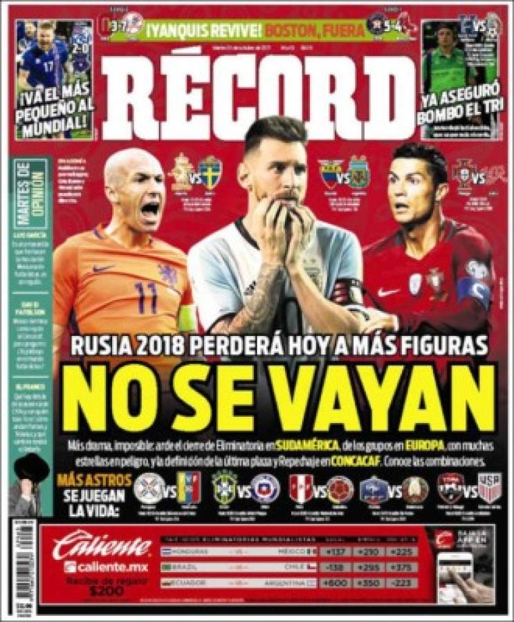 Así amanecieron las portadas en la última fecha para clasificar al Mundial de Rusia