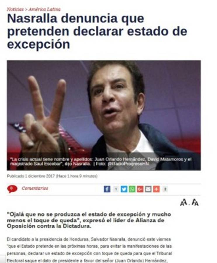 Medios internacionales: Honduras se hunde en el caos por tensión electoral