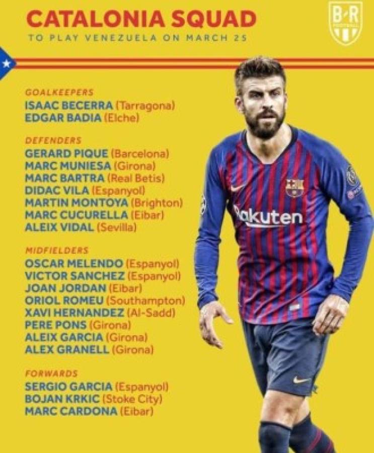 ¡Con Piqué! El 11 de lujo de la selección de Catalunya que jugará ante Venezuela