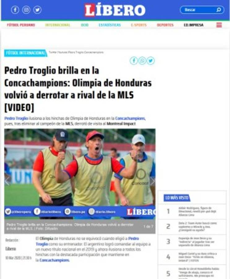 'Ruge y hace historia': Prensa internacional habla del triunfo de Olimpia sobre Impact Montreal