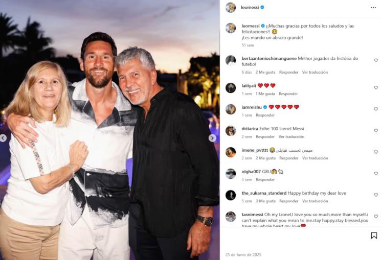 La última foto que subió Messi con su padre fue para su cumpleaños 38 que festejó en junio de 2025.