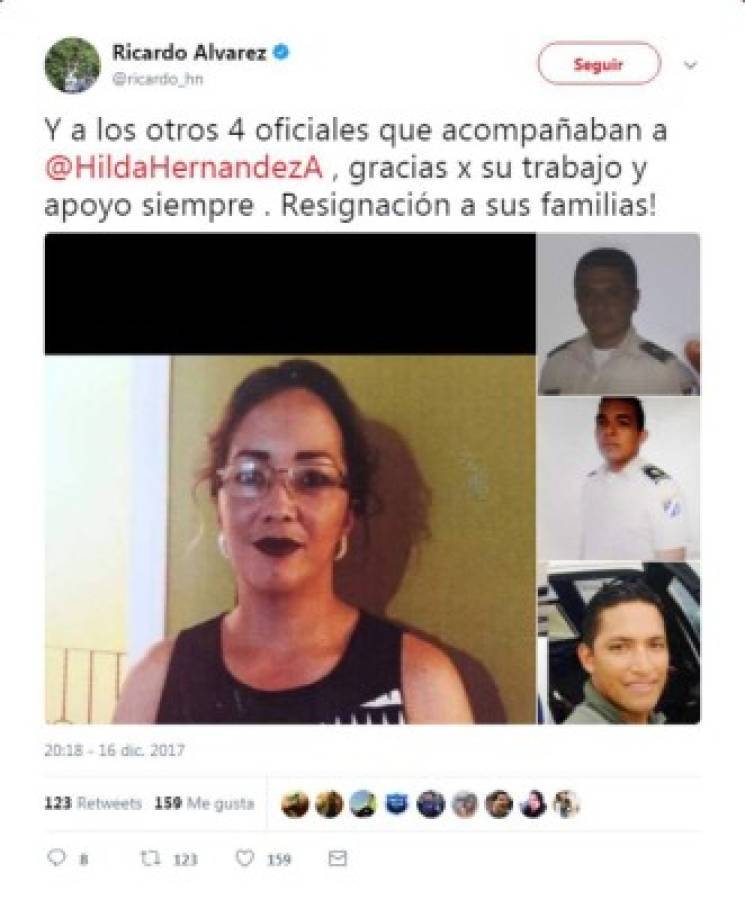 Los personajes que se solidarizan con JOH por la muerte de Hilda Hernández