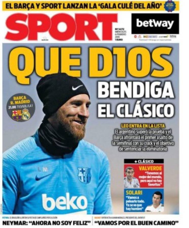 Las portadas por el mundo: Barcelona-Real Madrid se roban la atención