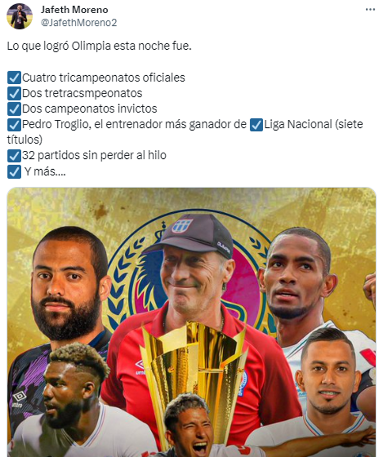 Rendidos ante el León: periodistas reaccionan por el título invicto de Olimpia y esto dicen sobre Motagua