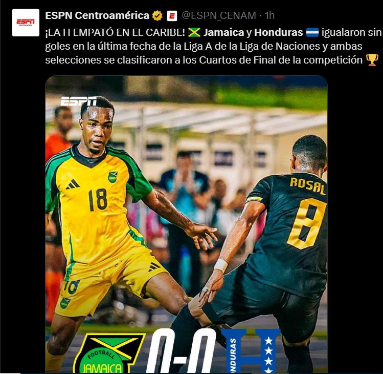 Prensa de Honduras celebra el boleto a cuartos de final en Nations League y también hay críticas: “hubo penal clarísimo para Jamaica”