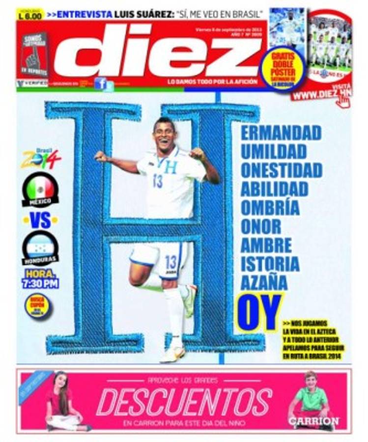 Las mejores portadas de Diez sobre la rivalidad Honduras-México