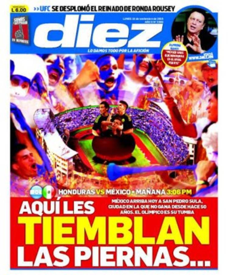 Las mejores portadas de Diez sobre la rivalidad Honduras-México
