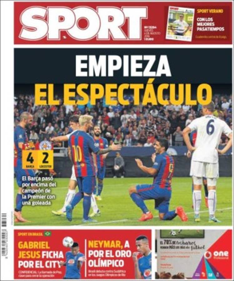 Las portadas deportivas más importantes en el mundo de este jueves 04 de agosto