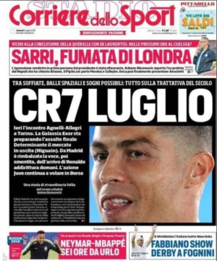 Medios españoles despiden a CR7 y los italianos le dan la bienvenida