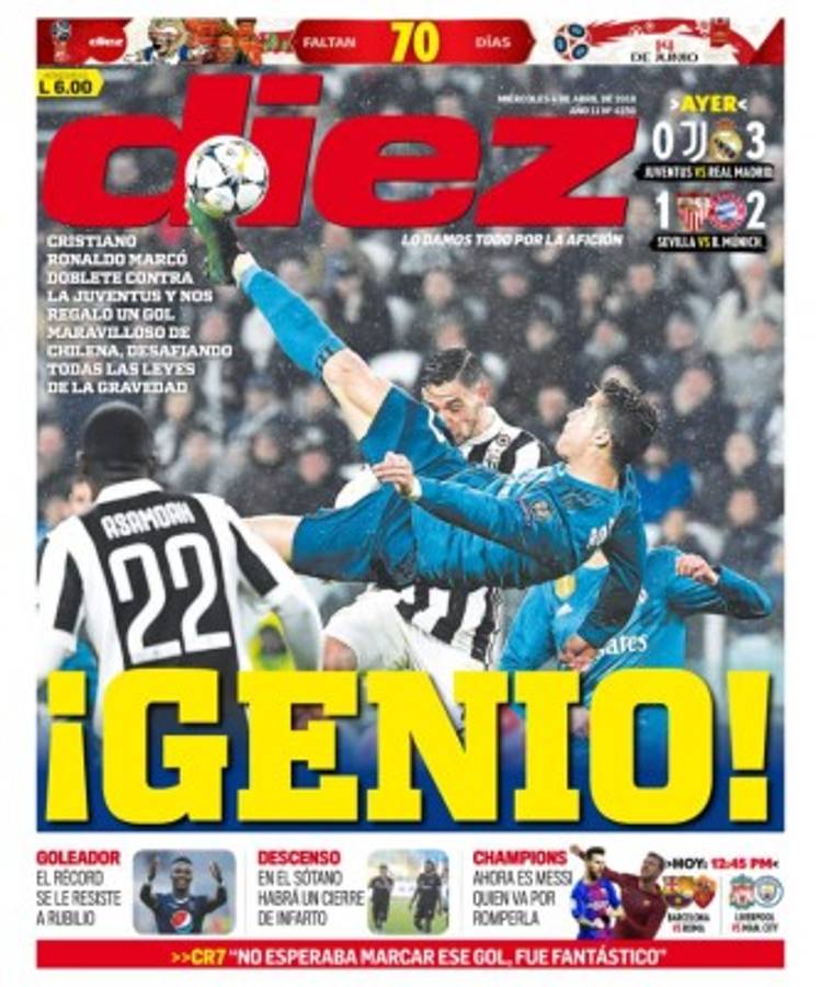 'Cristiano tocó el cielo', Ronaldo se lleva las portadas de los diarios por el mundo