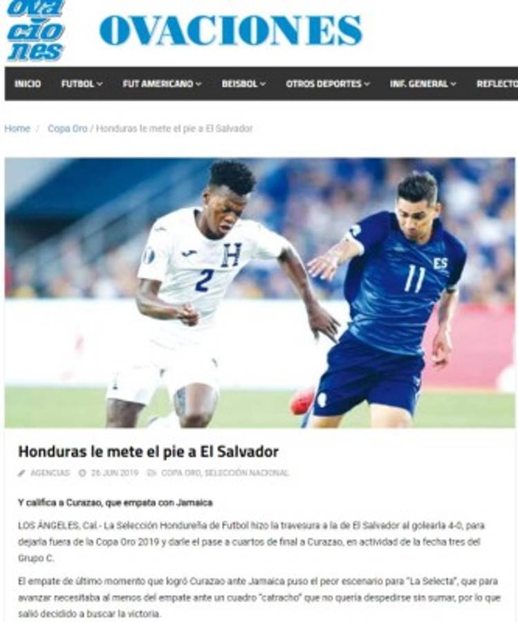 ¡Paliza! La prensa internacional y sus titulares tras la goleada de Honduras a El Salvador  
