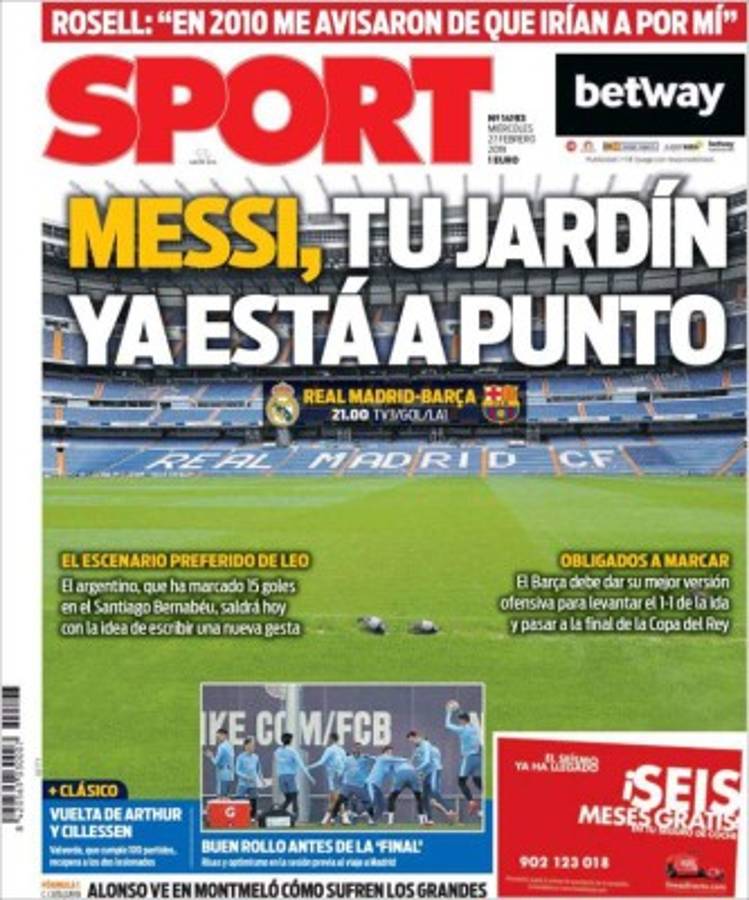 Lionel Messi se roba las portadas del clásico Real Madrid vs Barcelona en Copa del Rey  