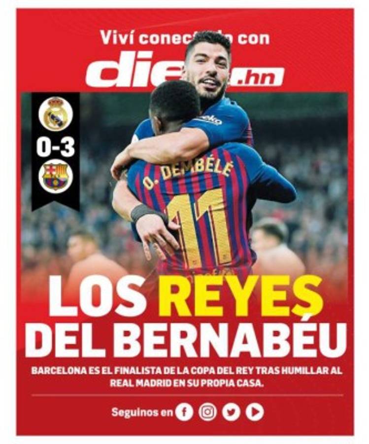 Las portadas por el mundo sobre la paliza del Barcelona ante el Real Madrid en Copa