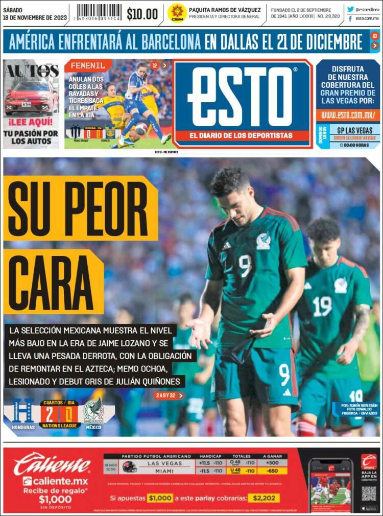 “México es exhibido”, “Papelón” y “Fue un paseo”: prensa azteca amanece frustrada por el gran triunfo de Honduras