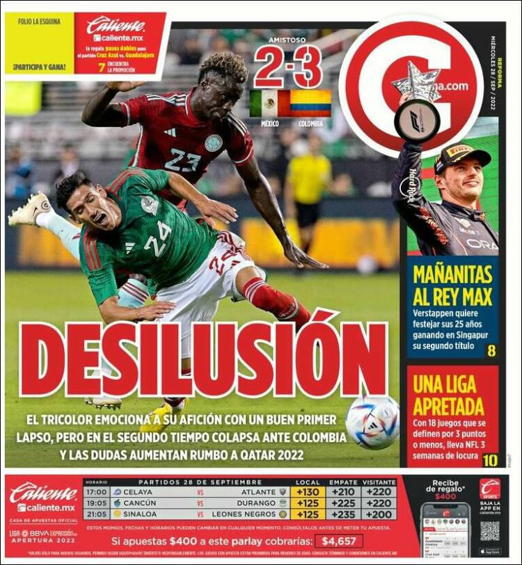 Las duras portadas que le dedicaron a México luego de su papelón contra Colombia y lo que dijo David Faitelson