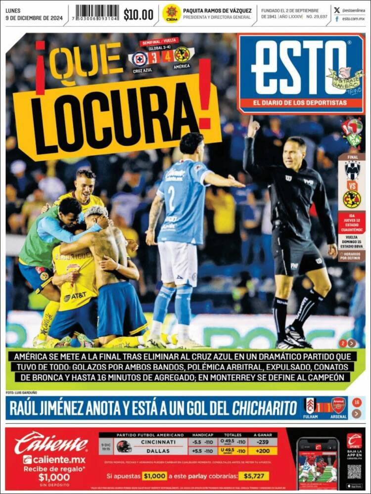 América eliminó a Cruz Azul con polémica y así reacciona la prensa: “La acción que provoca el penal debió ser anulada”