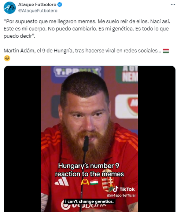 Se hizo viral por su físico en la Eurocopa y responde a los gordofóbicos; realizó conmovedora confesión sobre su cuerpo