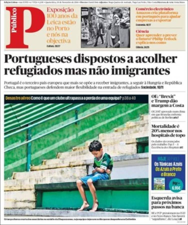 PORTADAS: ¡El mundo llora la tragedia aérea del Chapecoense!