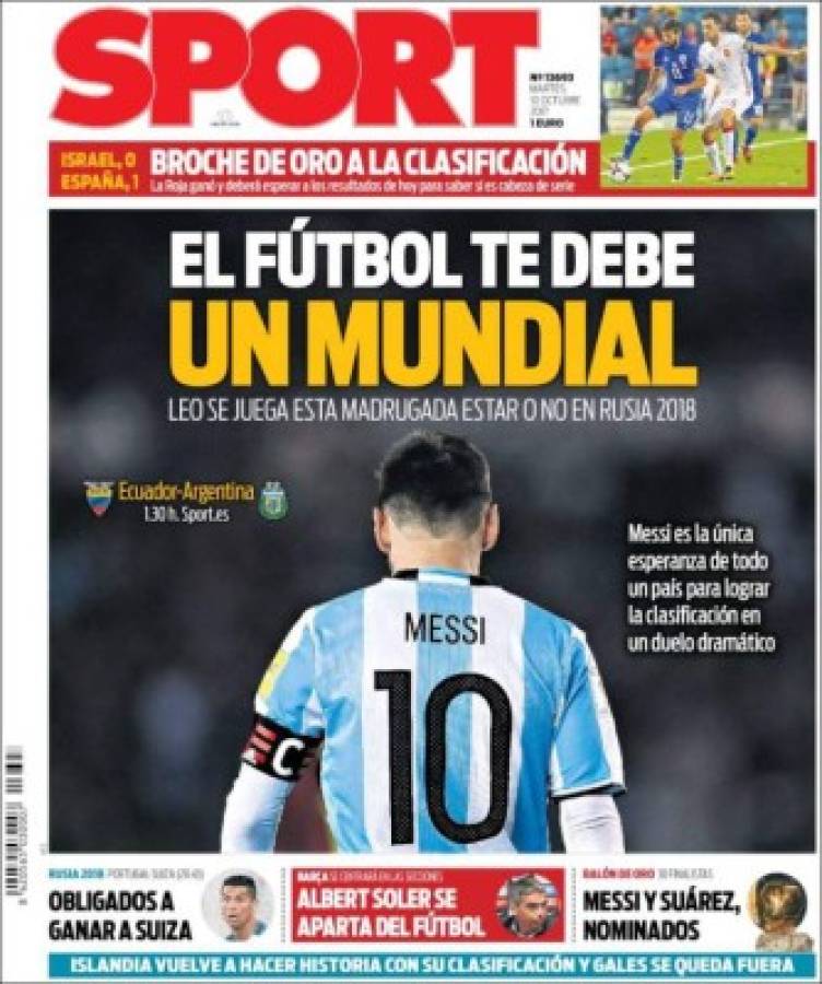 Así amanecieron las portadas en la última fecha para clasificar al Mundial de Rusia