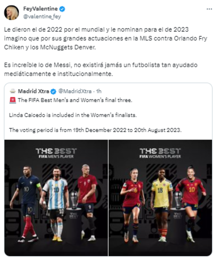 Indignación con Messi por su nominación al The Best 2023: “Es surrealista, Cristiano Ronaldo tuvo mejor año”
