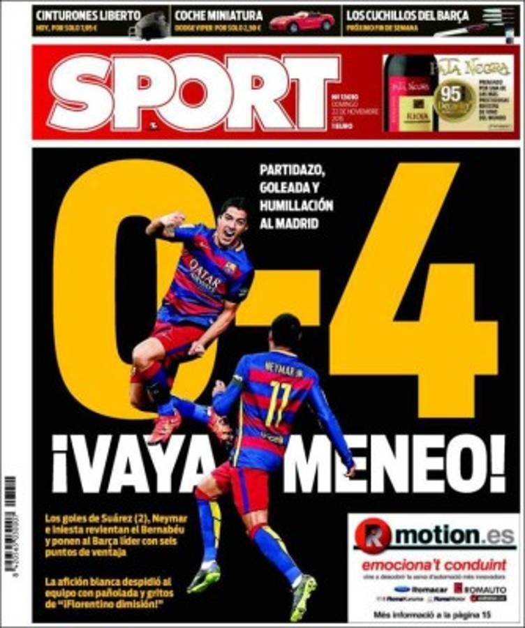 Las mejores portadas de este domingo 22 de noviembre de 2015