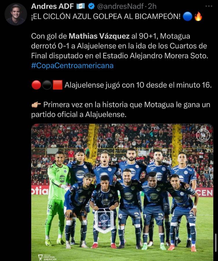 No jugaba porque era hijo del DT: la prensa se rinde ante Mathías Vázquez tras el triunfo de Motagua frenta Alajuelense