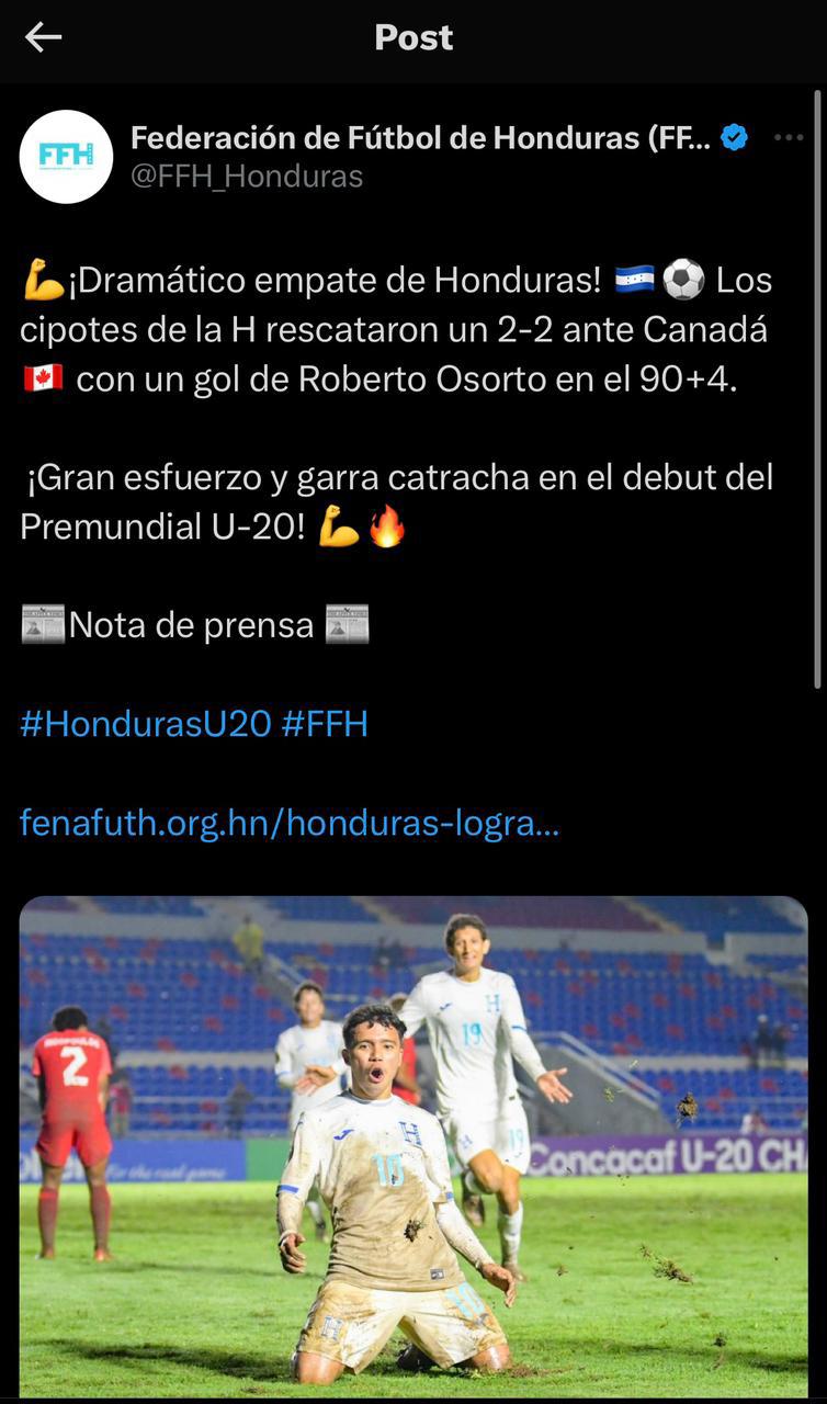 ”El mejor de Honduras”, “alma de la Selección”: Prensa se rinde ante Roberto Osorto tras ser héroe en el Premundial Sub-20