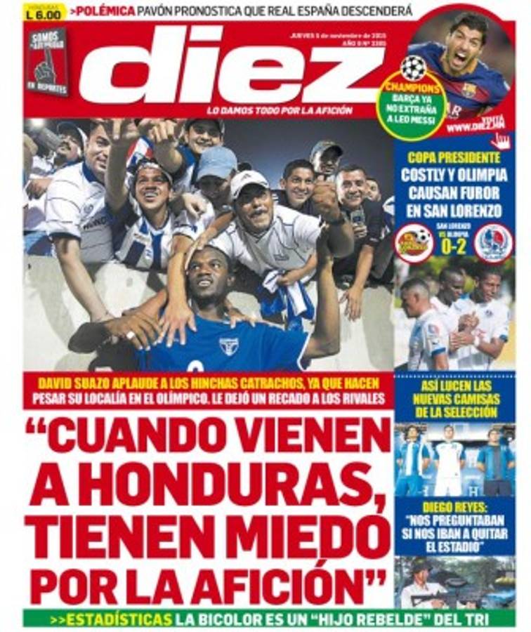 Las mejores portadas de Diez sobre la rivalidad Honduras-México