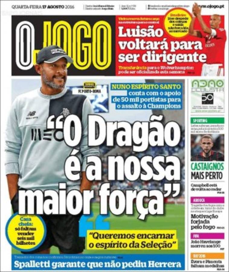 PORTADAS: Lo que amaneció diciendo el mundo deportivo hoy miércoles 17 de agosto