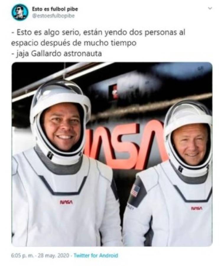 Memes del parecido de Gallardo, DT de River Plate, con un astronauta de la misión de la NASA