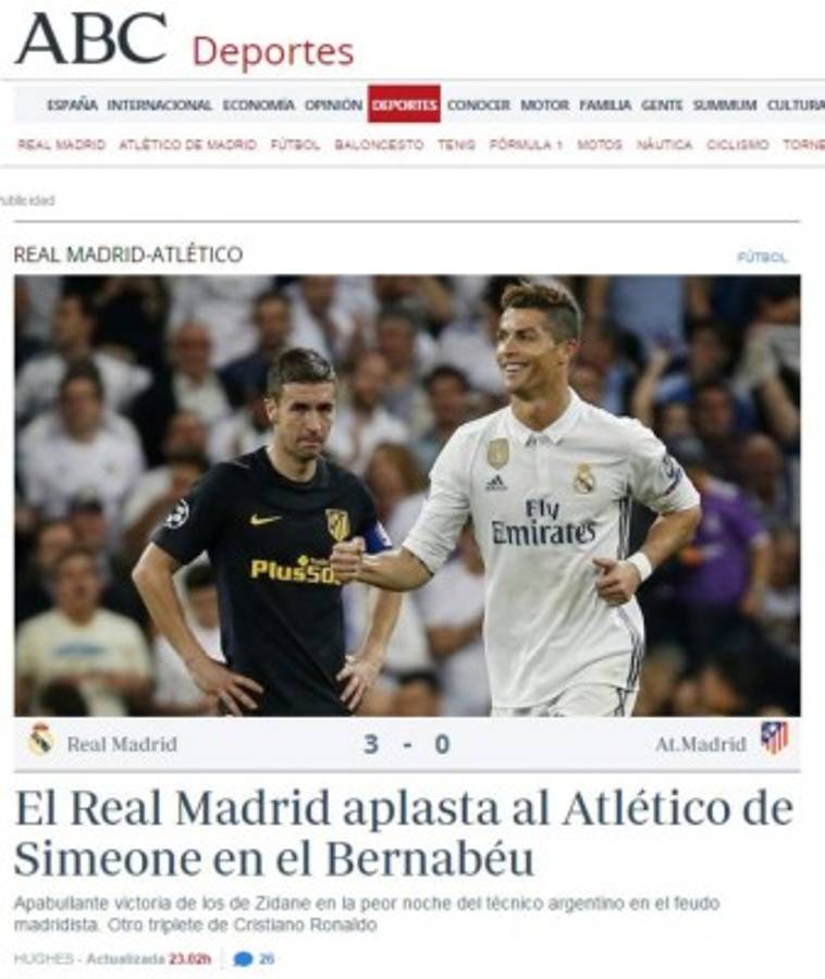 Lo que dice la prensa internacional sobre el gane del Real Madrid: 'Atleti, yo soy tu padre'