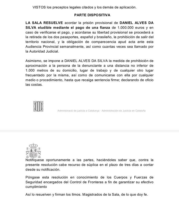 Dani Alves queda en libertad tras delito de violación: la millonaria cifra que deberá pagar y la prohibición que tiene