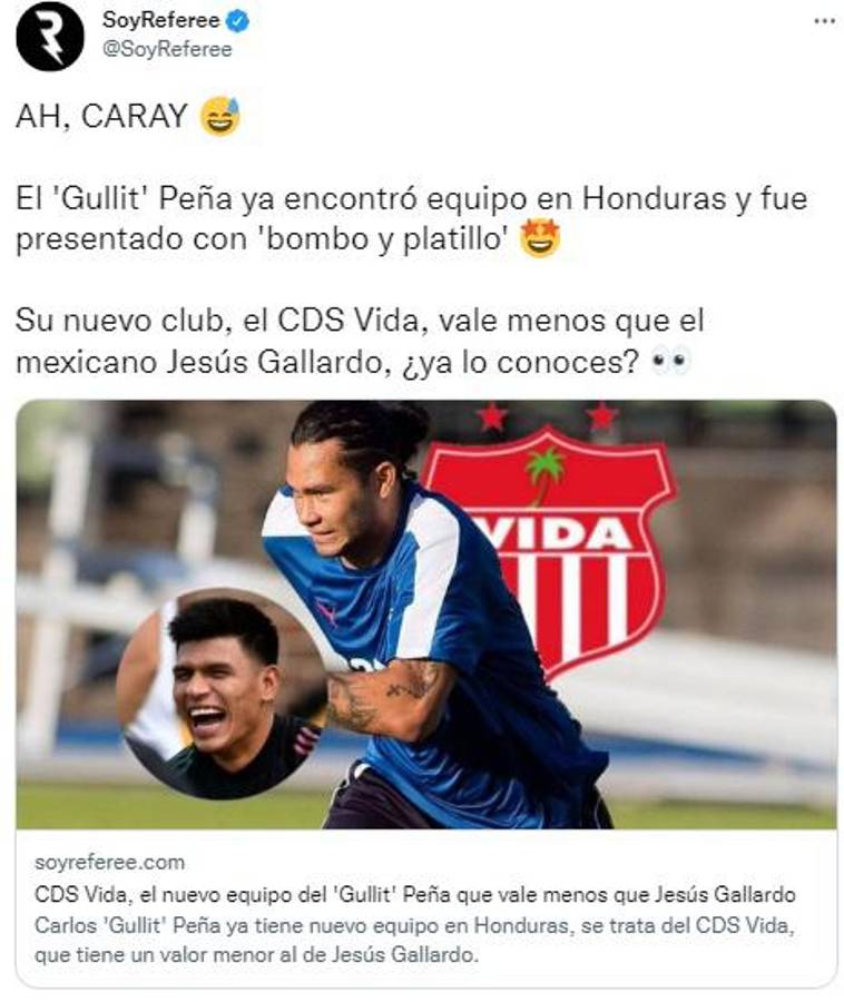 Todos hablan de lo mismo: La reacción de la prensa sobre el fichaje del “Gullit” Peña por el Vida de Honduras