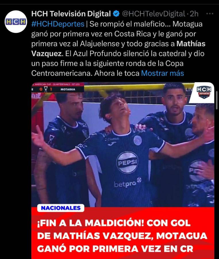 No jugaba porque era hijo del DT: la prensa se rinde ante Mathías Vázquez tras el triunfo de Motagua frenta Alajuelense