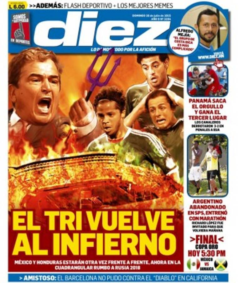 Las mejores portadas de Diez sobre la rivalidad Honduras-México
