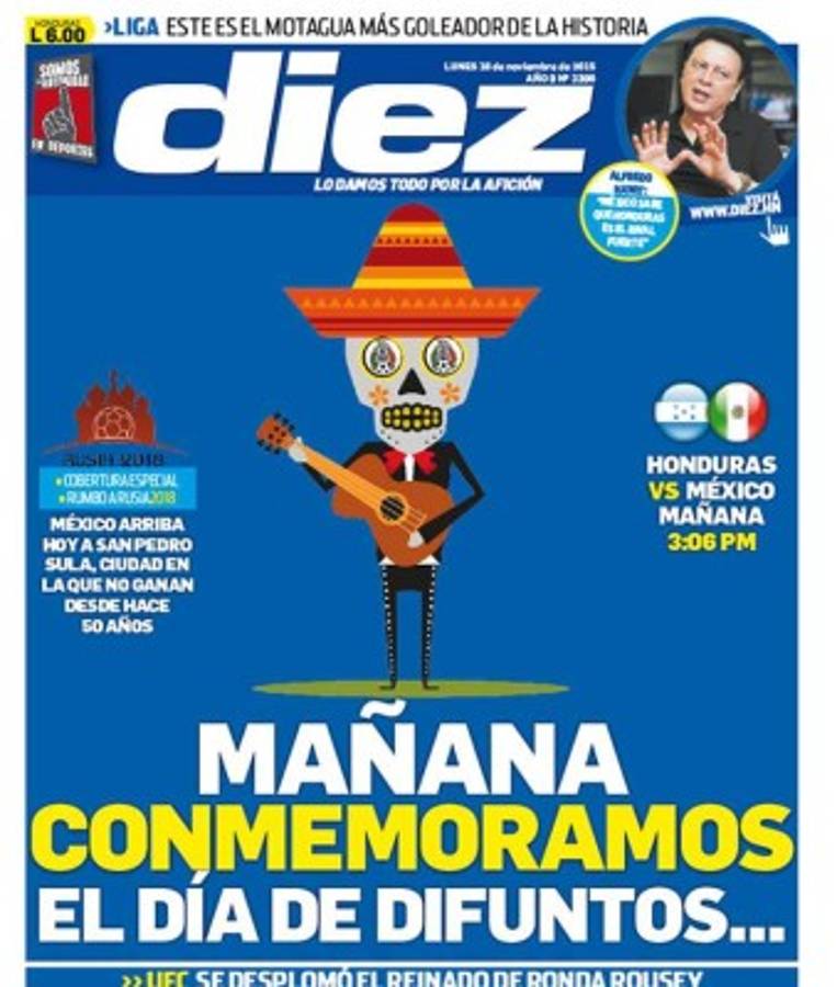 Las mejores portadas de Diez sobre la rivalidad Honduras-México
