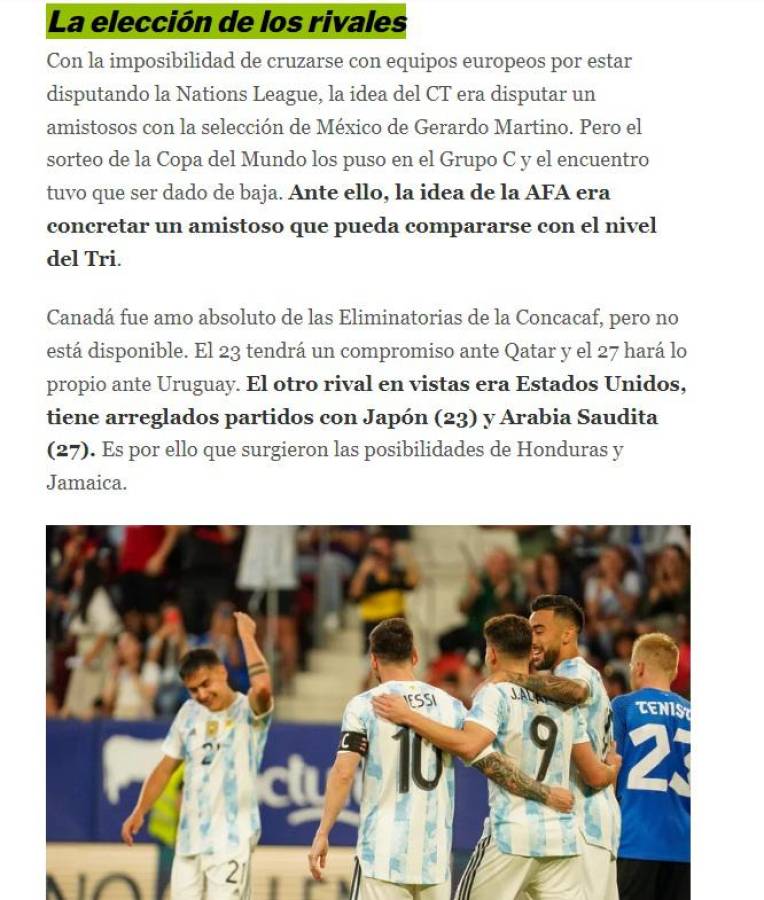 “Contra el siete veces Balón de Oro, Messi”: La reacción de la prensa tras confirmarse el amistosos Argentina vs Honduras